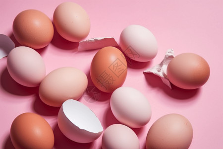 粉色背景上的鸡蛋背景图片