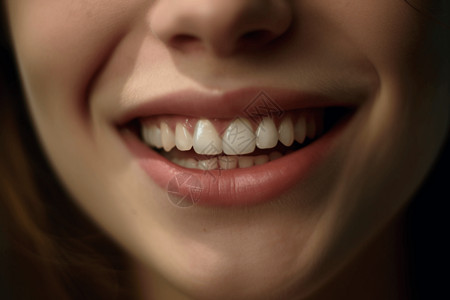 微笑的嘴和牙齿的特写图片