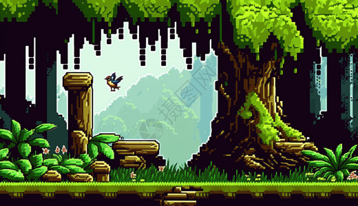 2D平台森林动物游戏界面图片