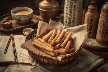 传统中式早餐背景图片