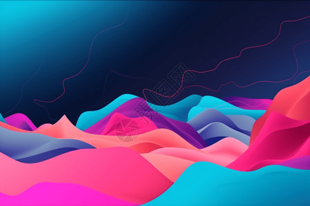 波长彩色流体波的抽象背景设计图片