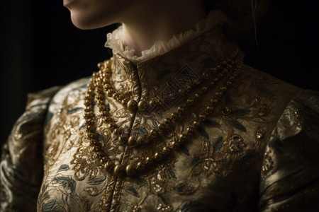 公主耳环欧洲皇室项链与服饰背景