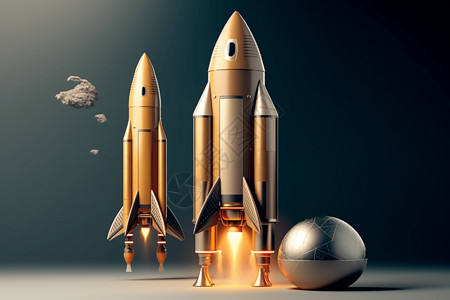 火箭发射模型背景图片