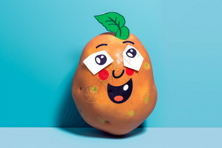 橘子图标可爱的土豆贴纸3D设计设计图片