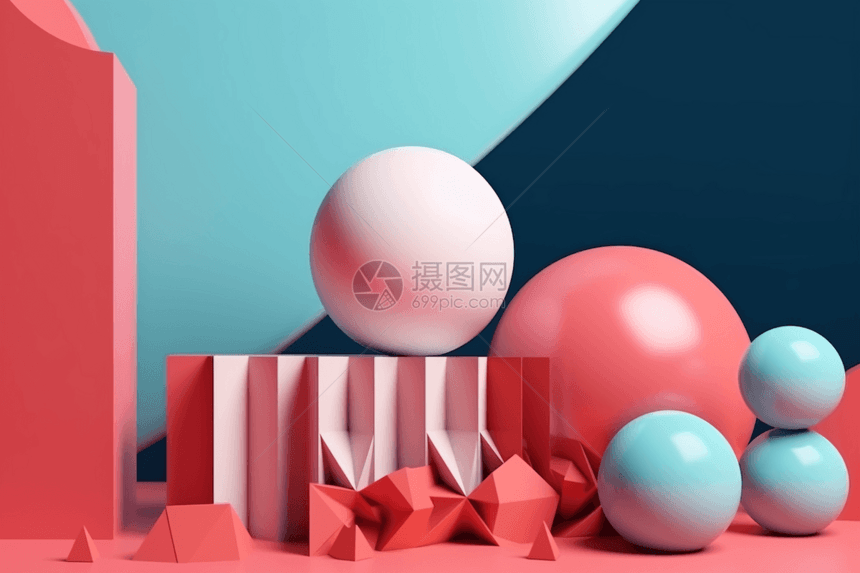抽象球体形状3D背景图片