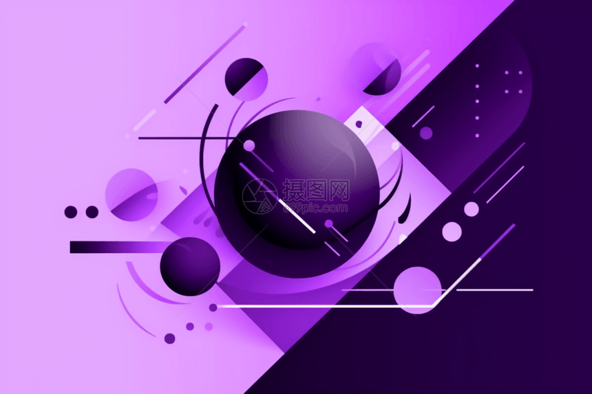 紫色元素创意插图图片