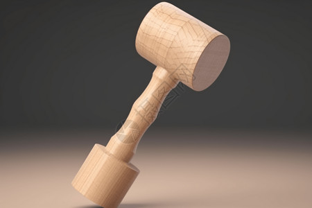 雕刻图标木锤3d渲染插图背景