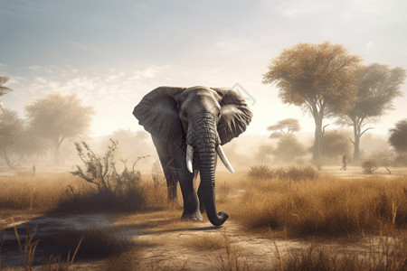 非洲布什大象森林的大象设计图片