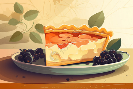 可口美食南瓜饼一块可口甜品插画