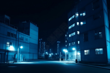 夜间工业园区背景图片