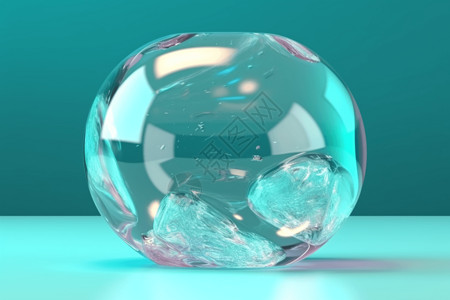 3d透明素材抽象圆形水晶球3d渲染背景