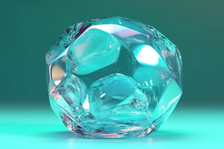 抽象圆形玻璃水晶球3d渲染图片