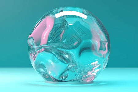 3d透明素材抽象圆形玻璃3d渲染背景