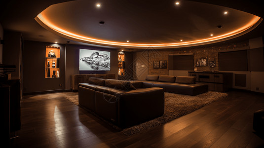 室内娱乐室娱乐室-广角-现代-柔和照明-高设计图片