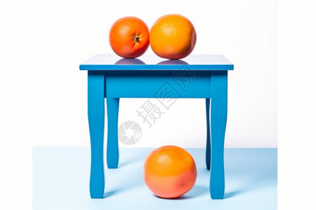 桌子和橙子图片