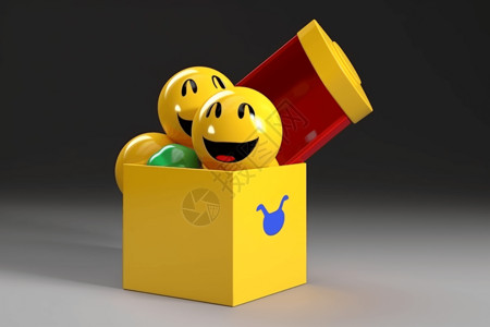 愚人节惊吓盒子愚人节的微笑表情符号设计图片