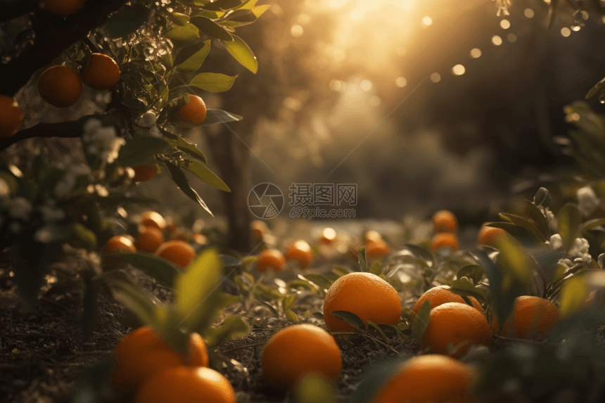 橘子树林图片