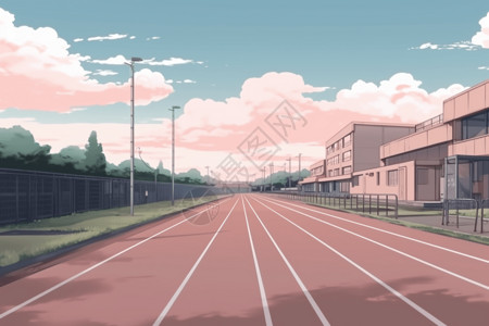 校园里的赛道背景图片