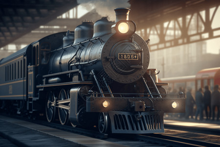 老式火车老式蒸汽火车设计图片