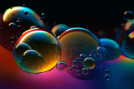 彩色肥皂泡泡肥皂泡泡的特写插画