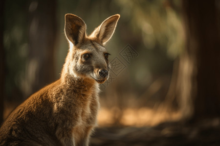 澳大利亚国宝黄色的袋鼠背景