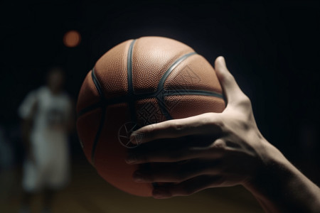 手握篮球的特写背景图片