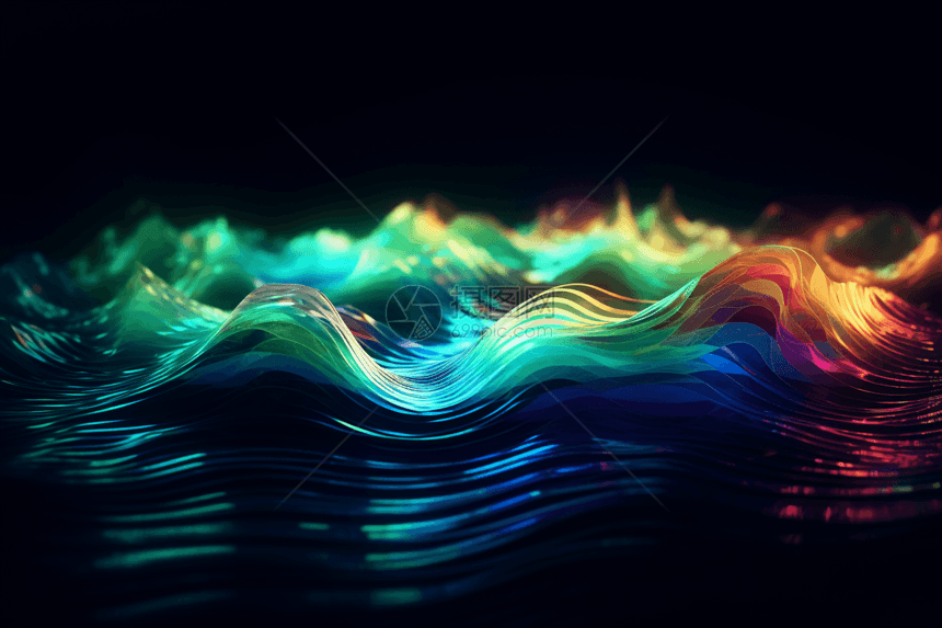 抽象的波浪曲线图片