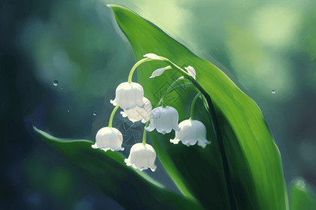 雨后的铃兰花背景图片