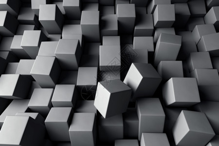 灰色立方体创意3D壁纸背景图片