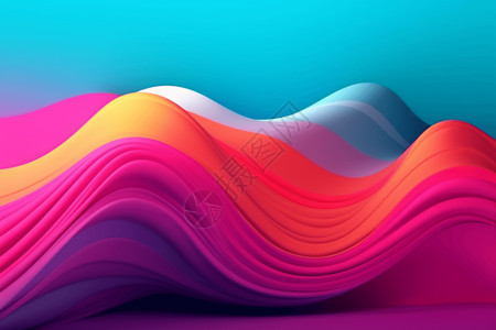 彩色标题框横幅动态波浪形粉色渐变背景设计图片