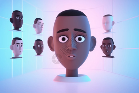 人体3D模型三维模型人体头像插画