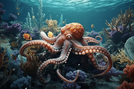 海底章鱼图片