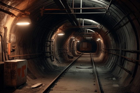 工业大风扇带通风风扇的地下隧道设计图片