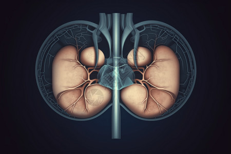 人体肾脏矢量图背景图片