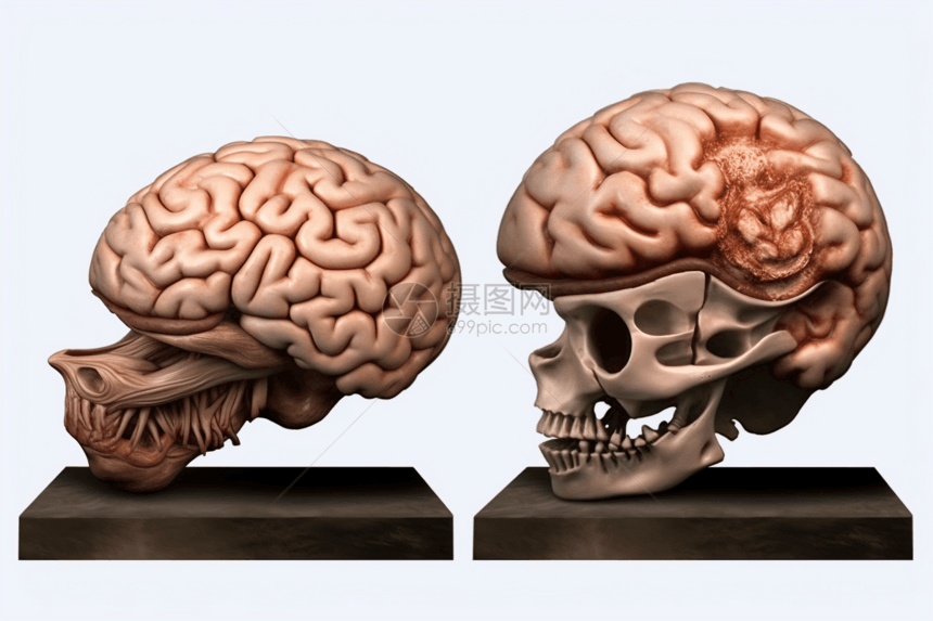 逼真的大脑解剖图片
