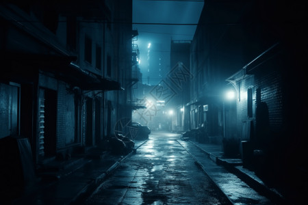 黑暗神秘的小巷图片