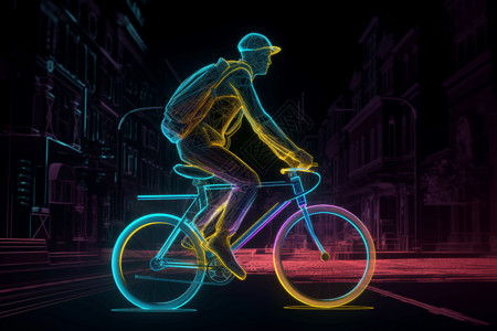 穿越城市街道的自行车背景图片