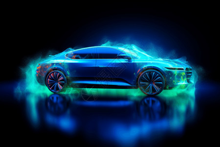 氢能汽车海报背景图片
