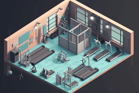 现代化健身房背景图片