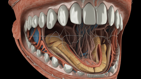 口腔解刨模型背景图片