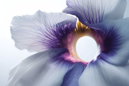 一朵白紫色的小花背景图片