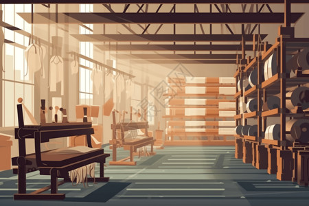 机械设备的纺织厂图片