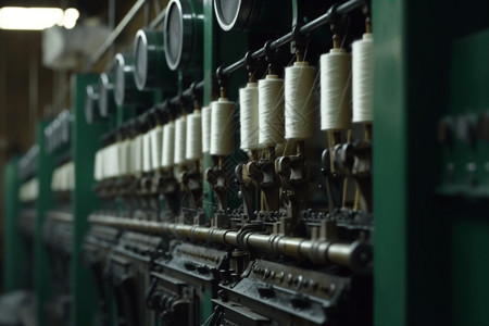 正在生产素材正在运行的纺织厂背景