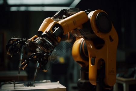 工业机器人运行中机械臂高清图片素材