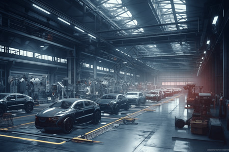 现代化的汽车工厂图片
