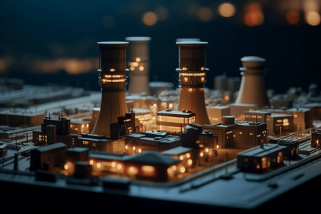发电厂的微型模型图片