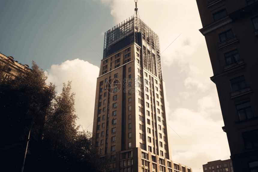 位于城市中心的摩天大楼图片