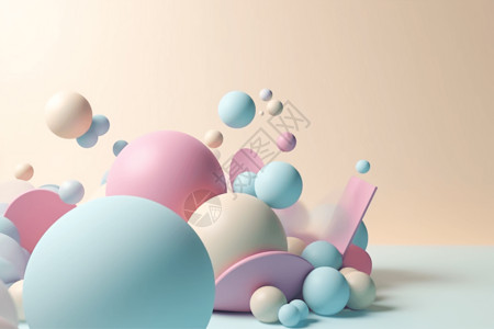 蛋创意插画漂浮气泡背景设计图片