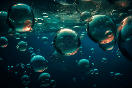 在海洋里的气泡图片