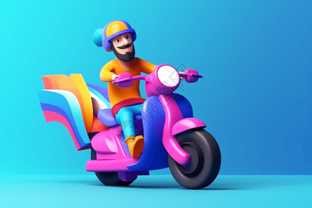 骑彩色摩托的人背景图片